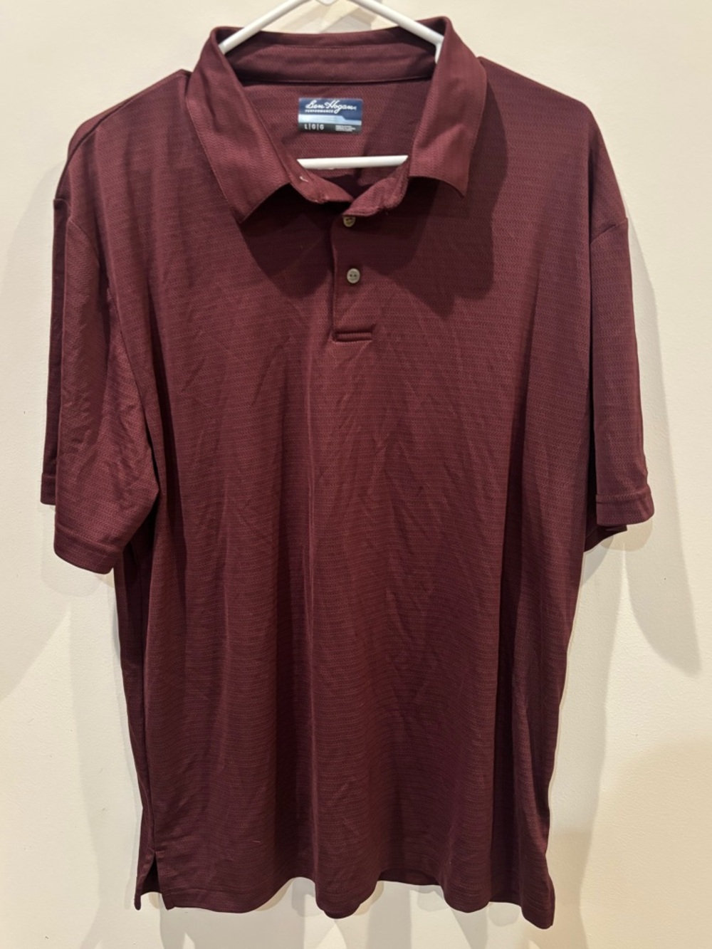 Men’s L Ben Hogan Burgundy Polo